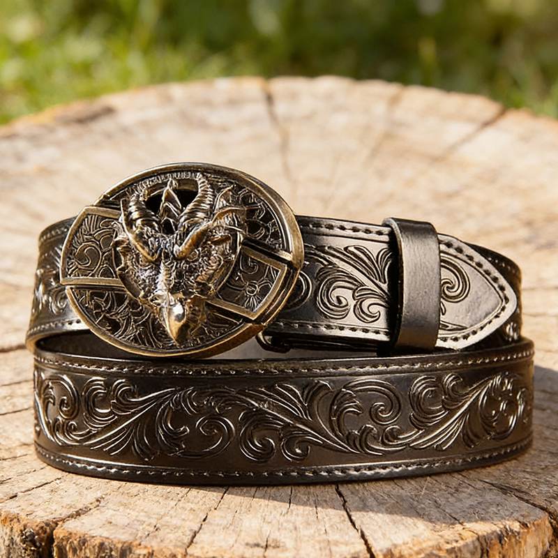 Western Black Leather Belts