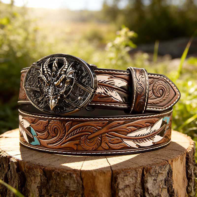 Western Feather Genuine Leather Belts