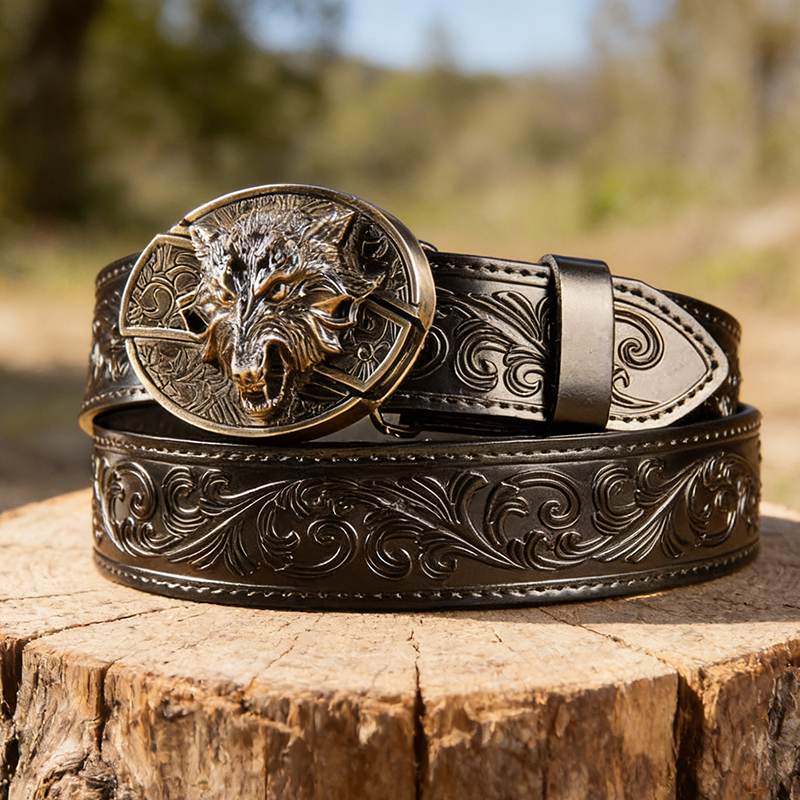 Western Black Leather Belts
