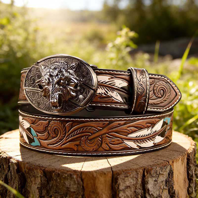 Western Feather Genuine Leather Belts
