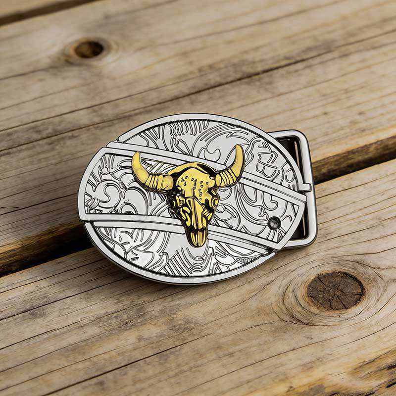 Zest Western Two-Tone Artisanal Embossed Belt Buckle