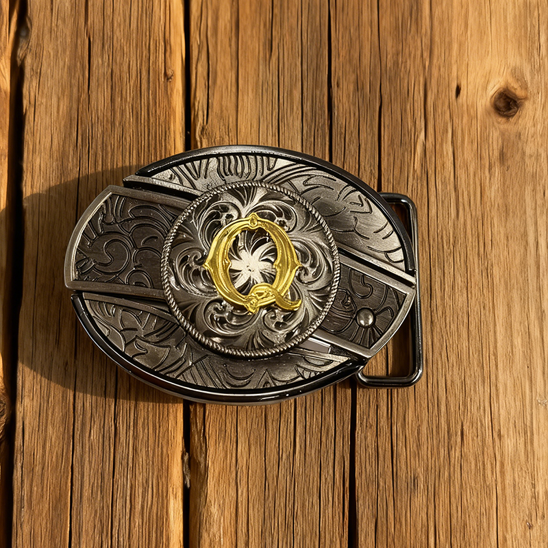 Western Letter-shaped detachable knife belt buckle