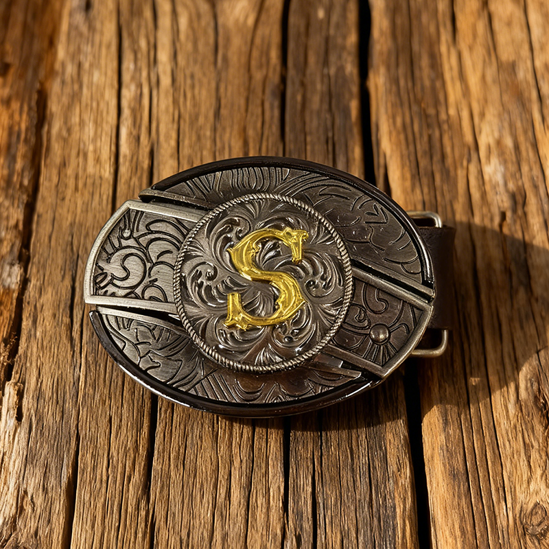 Western Letter-shaped detachable knife belt buckle