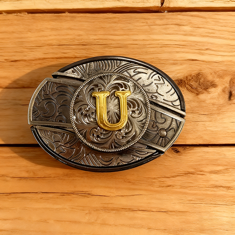 Western Letter-shaped detachable knife belt buckle