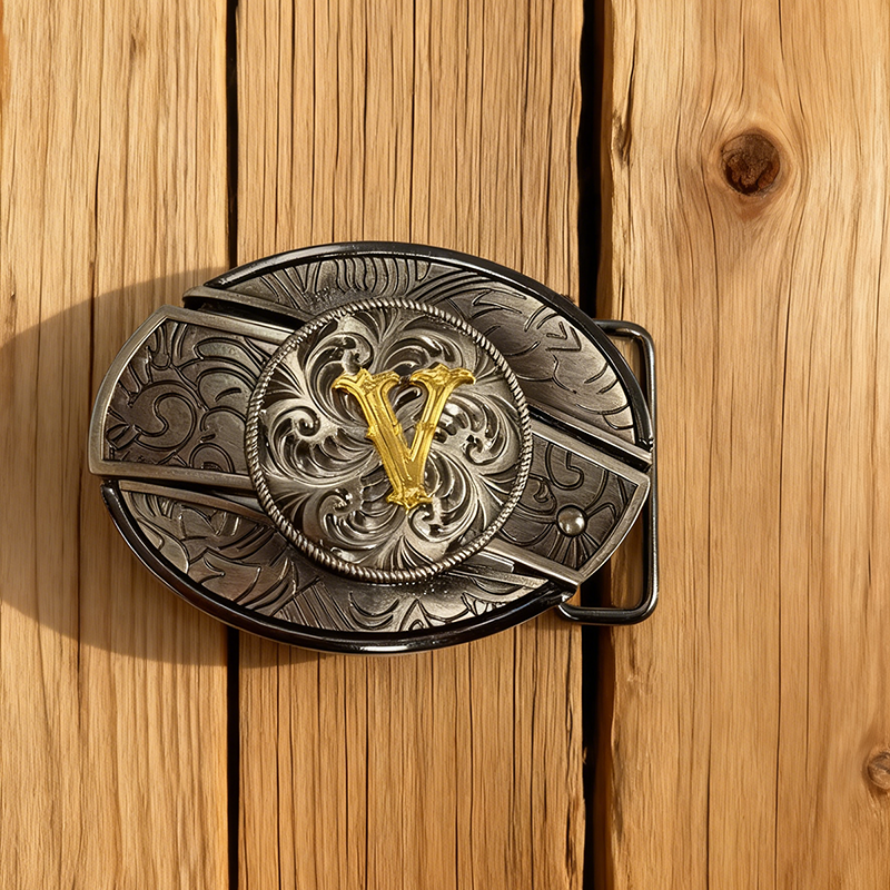 Western Letter-shaped detachable knife belt buckle