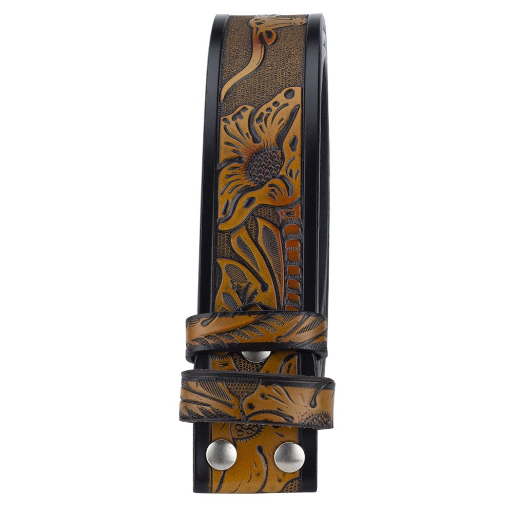 Western Rugged Bull Set – Brown Belt & Necklace Combo (3-Piece)