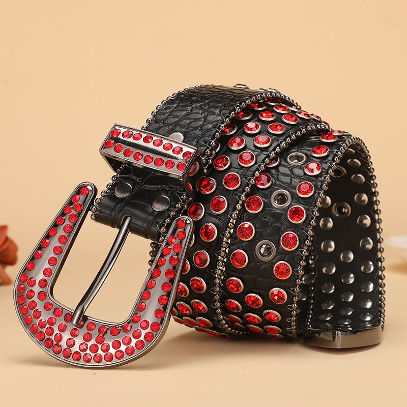 Crocodile Pattern Rhinestone Belt