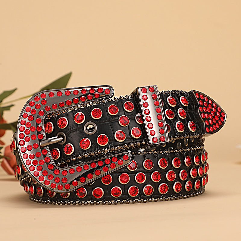Crocodile Pattern Rhinestone Belt