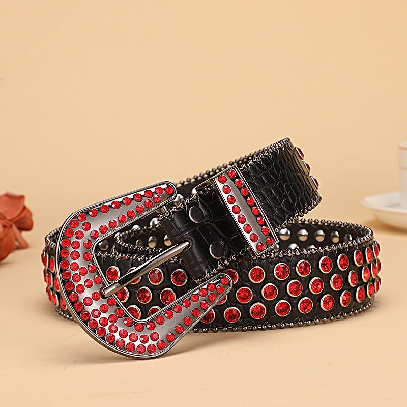 Crocodile Pattern Rhinestone Belt