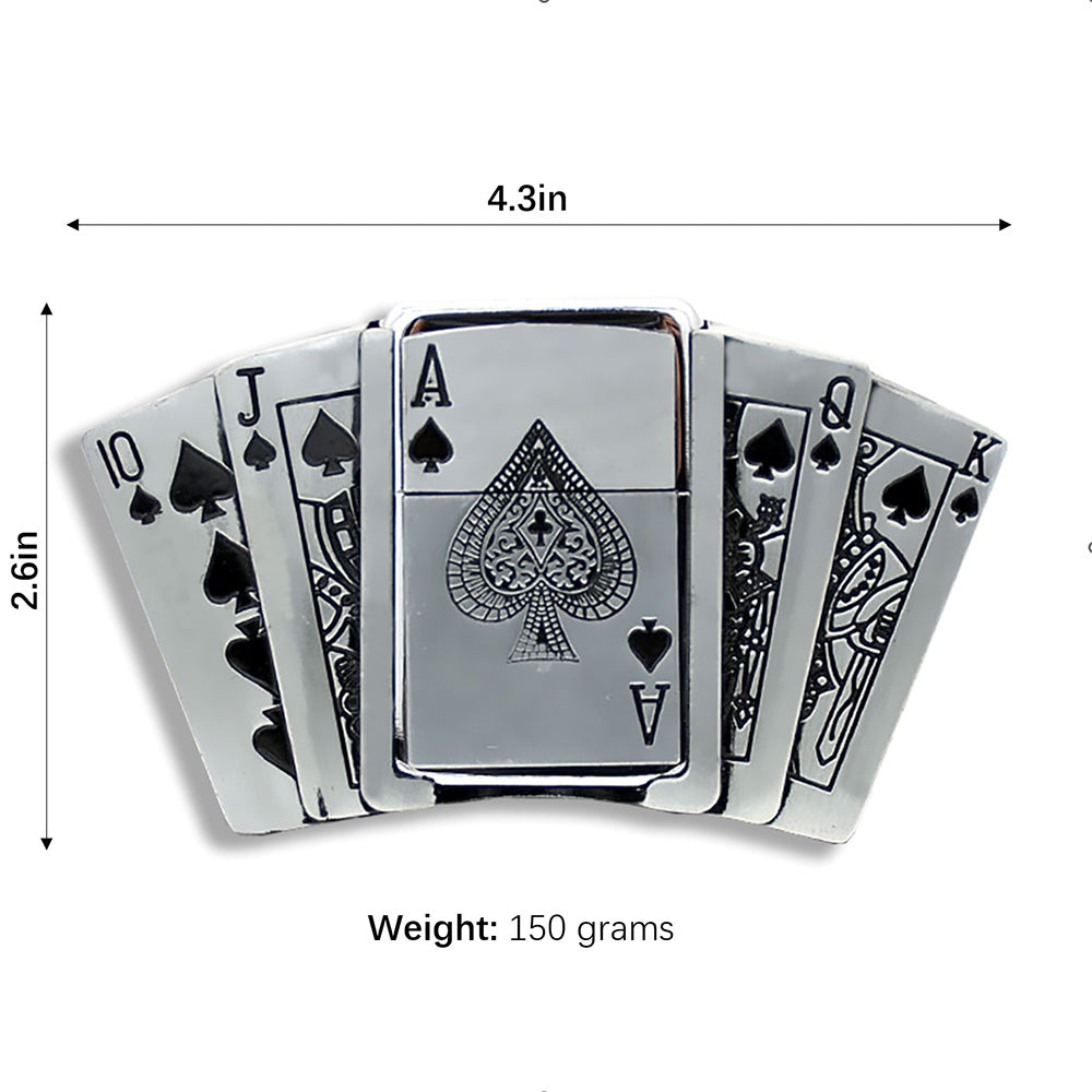 Western Aces Style EDC Set – Utility Buckle, Lighter Belt & Ring (3-Piece)