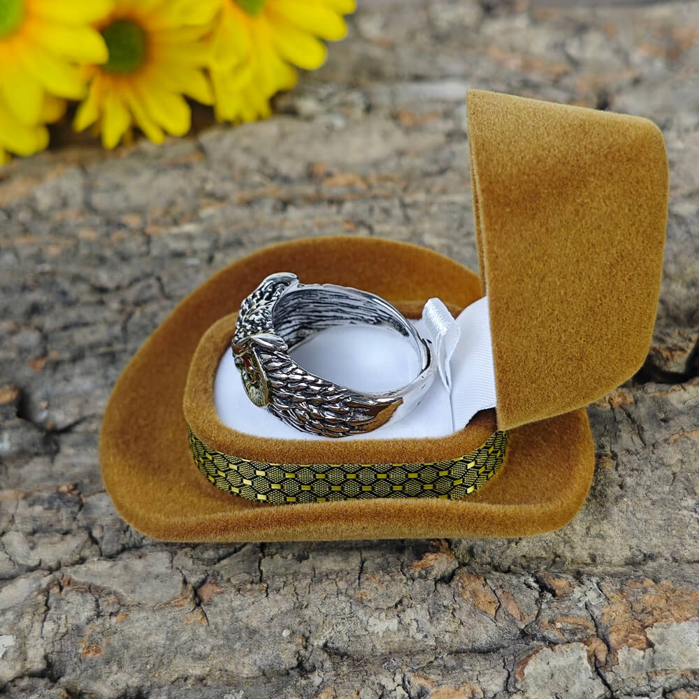 Western Adjustable Metal Owl Ring