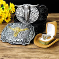 Western Bull Motif Belt & Buckle EDC Set