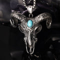 Western Goat Pendant Necklace with Turquoise