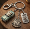 🚗Route 66 100th Anniversary Keychain- Vintage Classic Car Centennial Collectible Keepsake