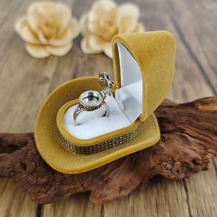 Western Rose Ring with Hidden Compartment One Size Fits All
