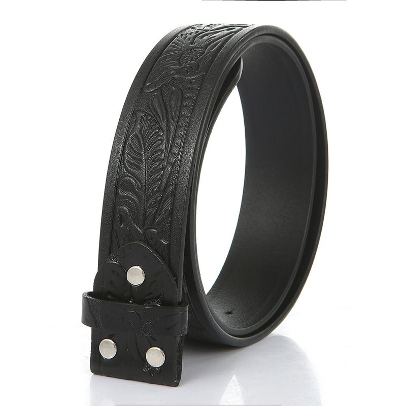 Western Eagle Embossed Belt Without Buckle 1.5" Wide