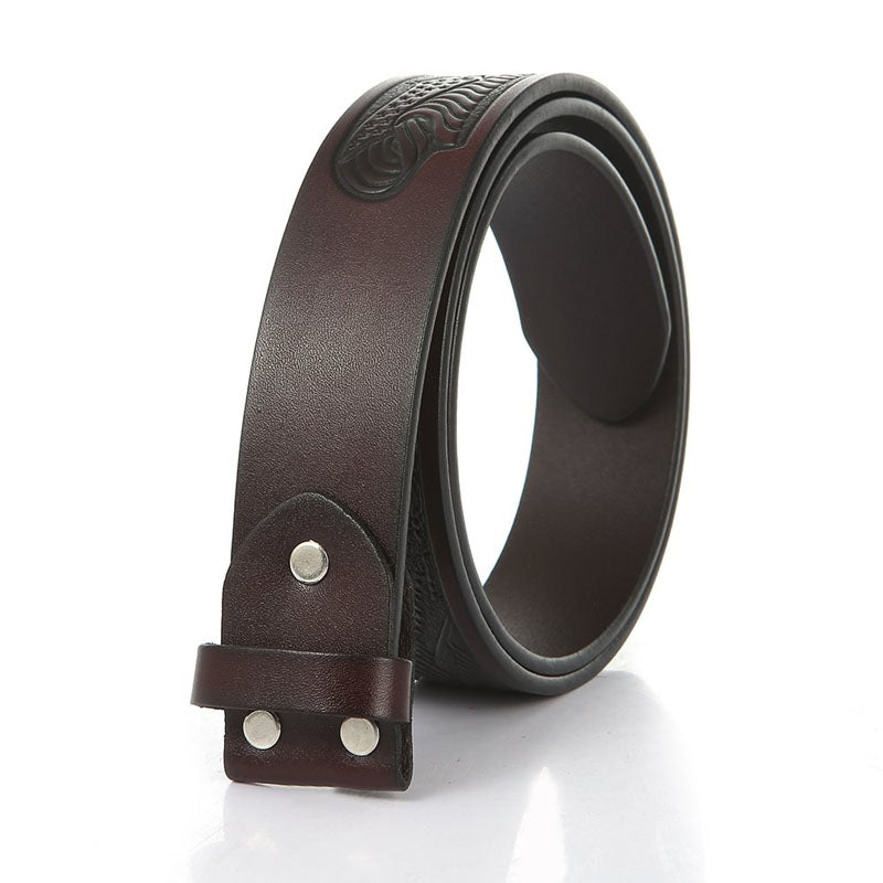 Western Eagle Embossed Belt Without Buckle 1.5" Wide