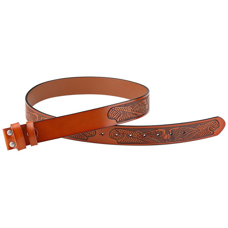 Western Eagle Embossed Belt Without Buckle 1.5" Wide