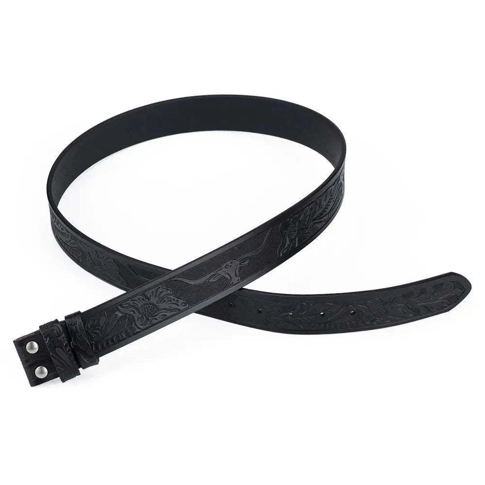 Western Leather Belt Without Buckle for Men 1.5" Wide