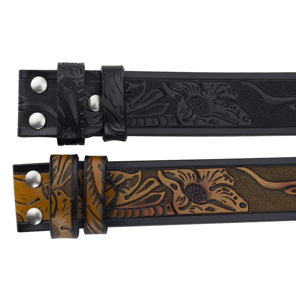 Western Leather Belt Without Buckle for Men 1.5" Wide