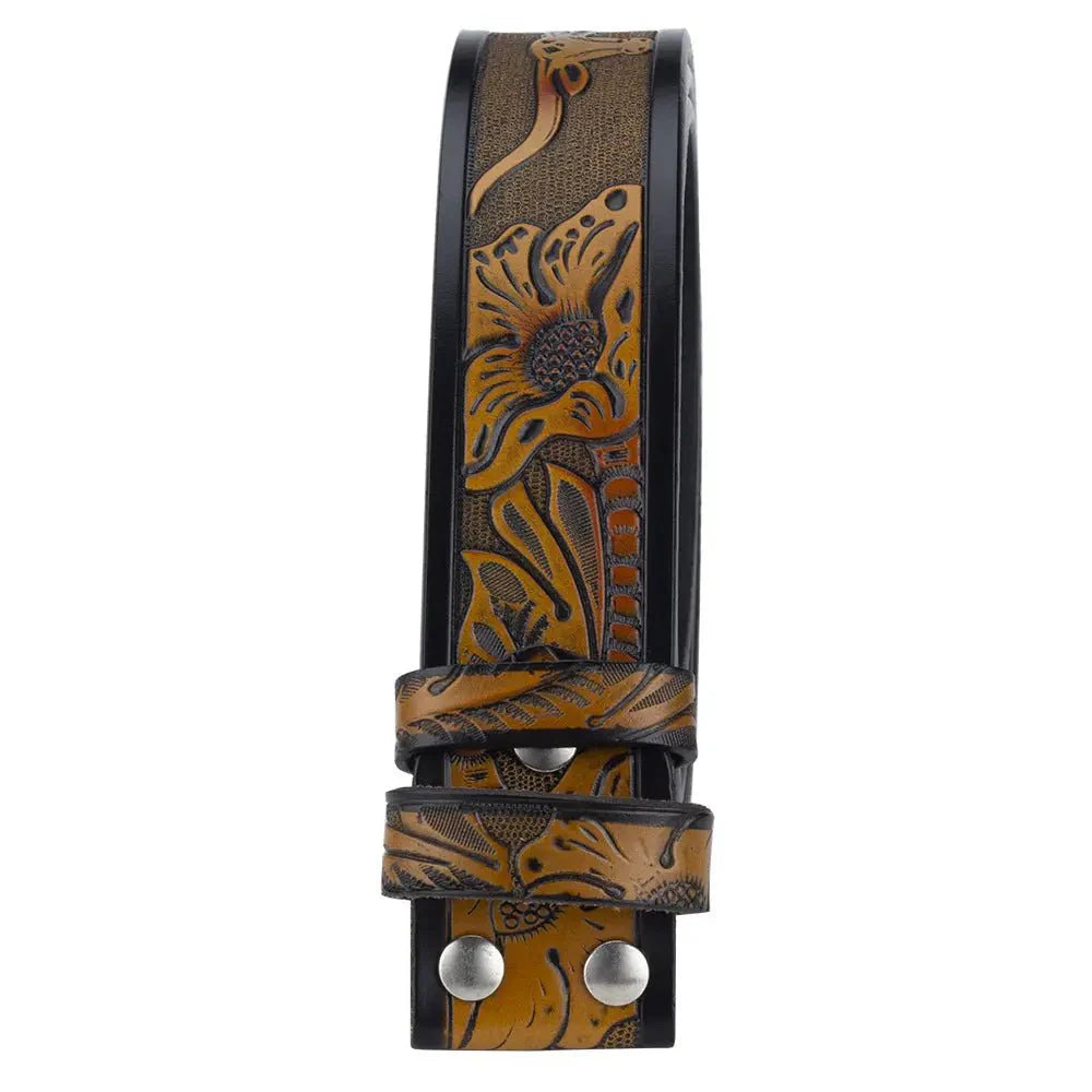 Western Leather Belt Without Buckle for Men 1.5" Wide