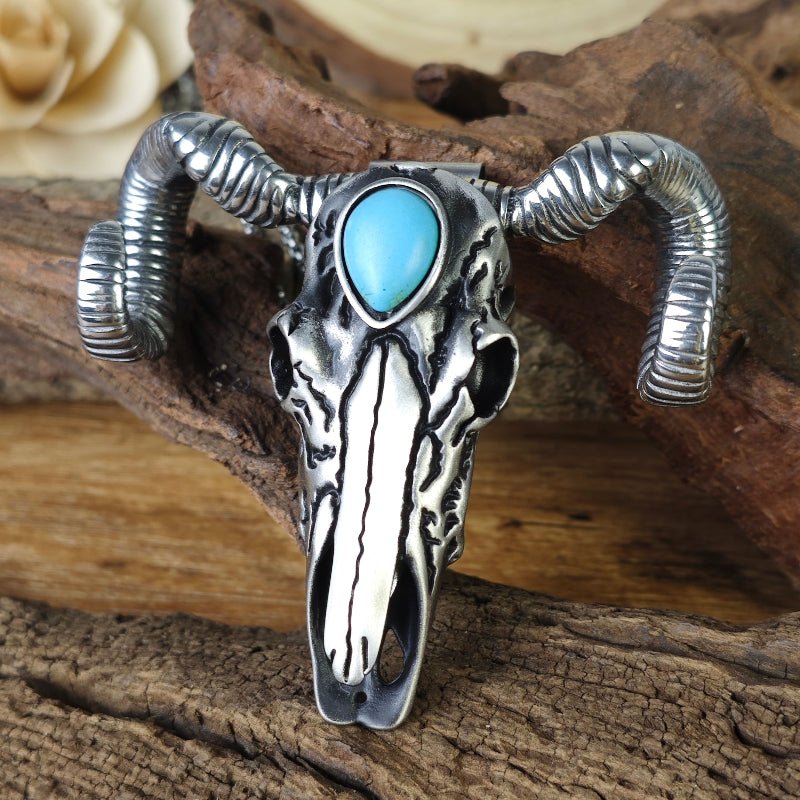 Western Ram Skull Necklace
