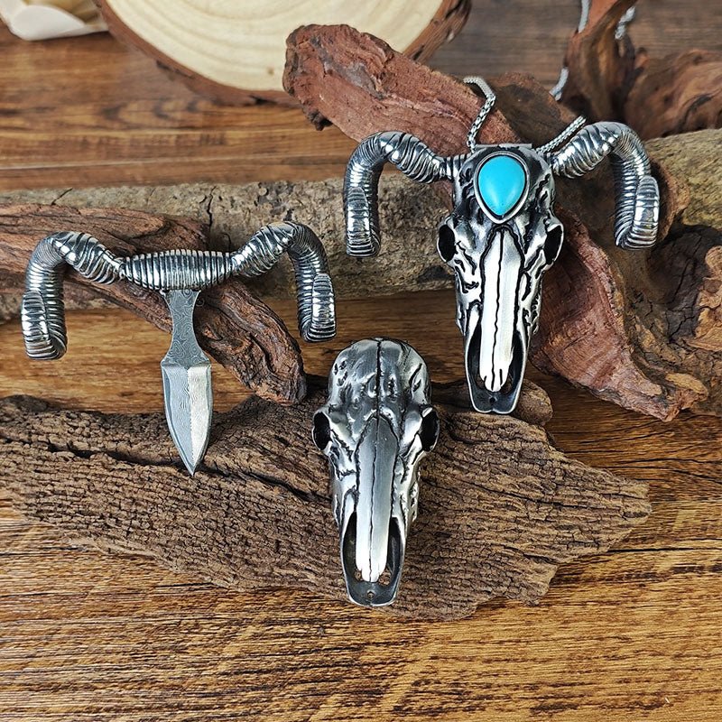 Western Ram Skull Necklace